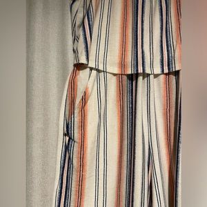 Strapless striped jumpsuit